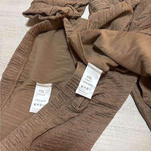 Amazon Tan Ribbed Jumpsuit Set - Picture 6 of 8